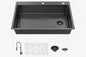 Glacier Bay 33 in Drop In Single Bowl 18 Gauge Gunmetal Black Stainless Steel Kitchen Sink with Spring Neck Faucet