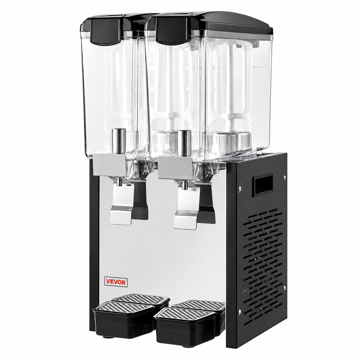 VEVOR Commercial Beverage Dispenser 2 Tanks 10L Per Tank Silver Stainless Steel Juice Dispenser 45 54 Cooling Temperature SYYLJJBSJXS1VGEIJV1