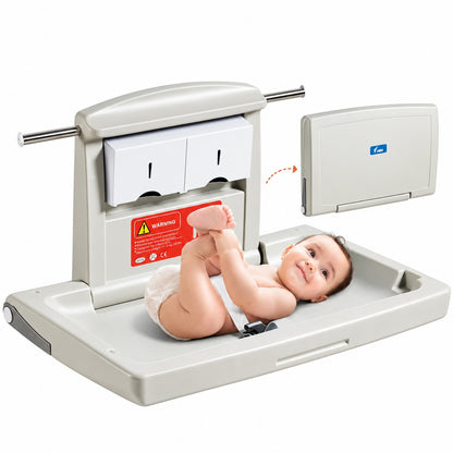VEVOR Horizontal Baby Changing Table Wall mounted Baby Diaper Changing Station Vertical Fold Down Baby Changing Table YENBGHZ0000000001V0