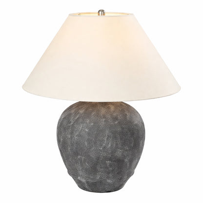 Uixe 21 6 in Dark Gray Ceramic Table Lamp with Cone Shaped Lampshade Set of 1