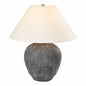 Uixe 21 6 in Dark Gray Ceramic Table Lamp with Cone Shaped Lampshade Set of 1