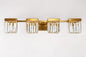 LNC Vertilux 31 5 in 4 Light Plated Brass Crystal Bathroom Vanity Light for Mirrors Bathrooms and Powder Rooms UIIUAEHD169W4V8