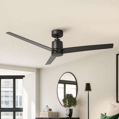 IHOMEadore 54 in. Indoor Modern Oil Rubbed Bronze Downrod 6-Speed DC Motor Ceiling Fan with Remote Control
