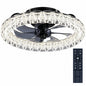 Ltemziiy 20 in Indoor Black Low Profile Caged Ceiling Fans with Lights and Remote Bladeless Flush Mount Ceiling Fan for Bedroom LT 001 03