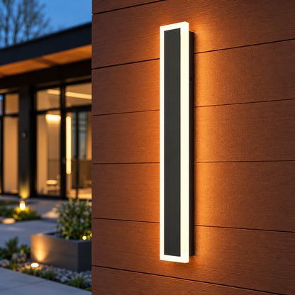 Briignite 24 in Black Vertical Integrated LED Wall Sconce Outdoor Indoor Waterproof 3000K Warm Light for Porch Deck and Garden HR WB14001BL 1AP3