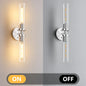 ARISKEEN 2 light Chrome Clear Glass Wall Sconces Modern Sconces Wall Decor for Bathroom Mirror Hallway Set of 2 WL004