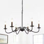 ZJVAIVE 6 Light Classic Matte Black Candle Style Chandelier for Kitchen Island Dining Room with No Bulbs Included ZJ D0131 6 B