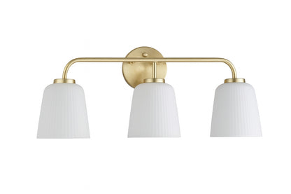 Progress Lighting Bredela Collection 23 in 3 Light Brushed Gold Farmhouse Vanity Light for Bathrooms