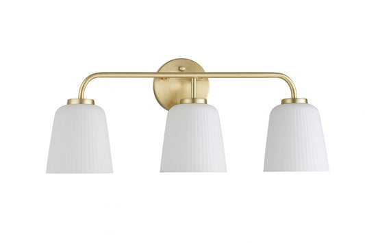 Progress Lighting Bredela Collection 23 in 3 Light Brushed Gold Farmhouse Vanity Light for Bathrooms
