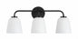 Progress Lighting Bredela Collection 23 in 3 Light Matte Black Farmhouse Vanity Light for Bathrooms P300548 31M
