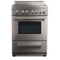 Premium LEVELLA 24 in. Smooth Top 4-Burner Electric Range with Air Fry Function-Stainless