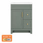 Glacier Bay Chasbury 25 in Single Sink Palm Green Freestanding Bath Vanity with White Cultured Marble Top Assembled