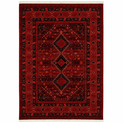 Unique Loom Tekke Lincoln Red 7 0 x 10 0 Area Rug 3126439