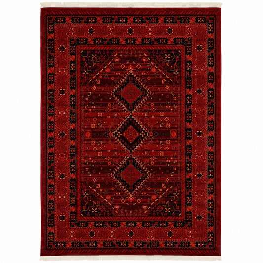 Unique Loom Tekke Lincoln Red 7 0 x 10 0 Area Rug 3126439