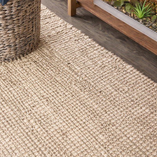 JONATHAN Y Light Ivory 6 ft x 9 ft Pata Hand Woven Chunky Jute Area Rug