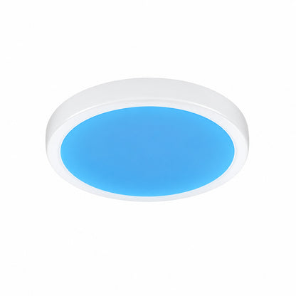 Feit Electric 15 in Vista Artificial Skylight White Integrated LED Round Ceiling Flush Mount Light MultiMode Color Change 5CCT FM15 SKY 5CCT WH