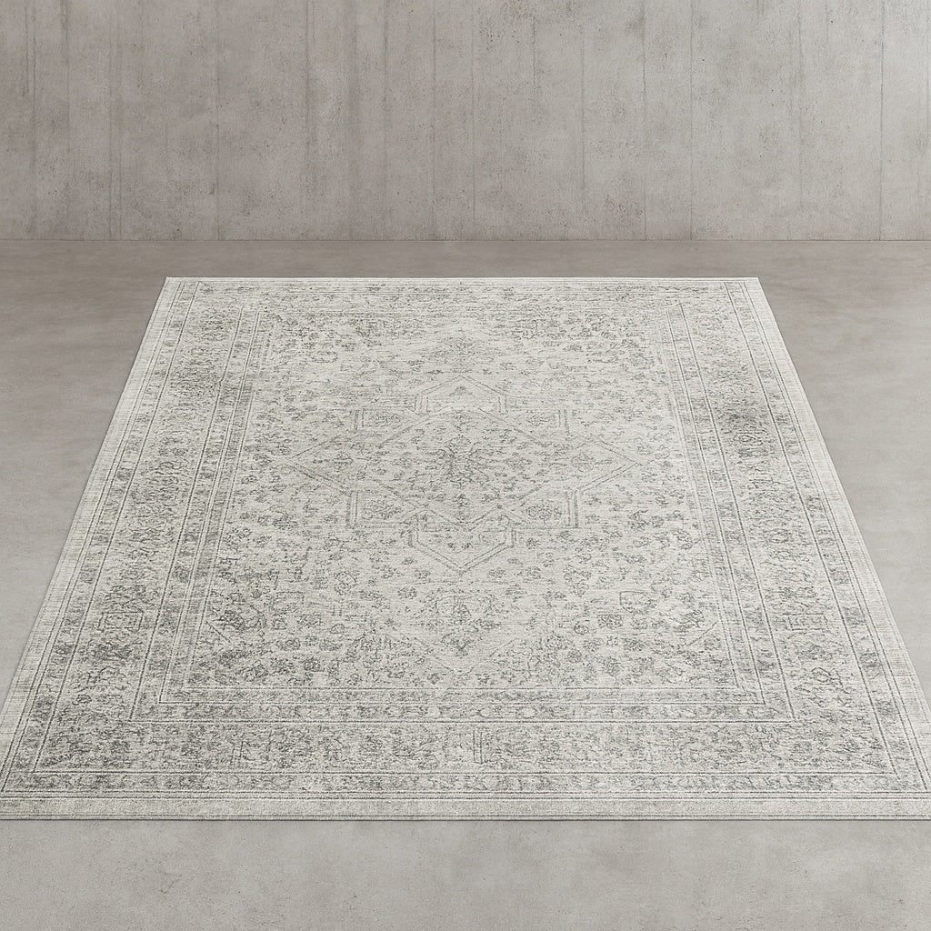 Barny Off White Sage Green Taupe 9 ft. x 12 ft. Area Rug