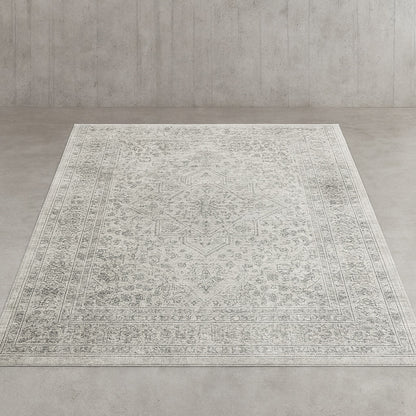 Barny Off White Sage Green Taupe 9 ft. x 12 ft. Area Rug
