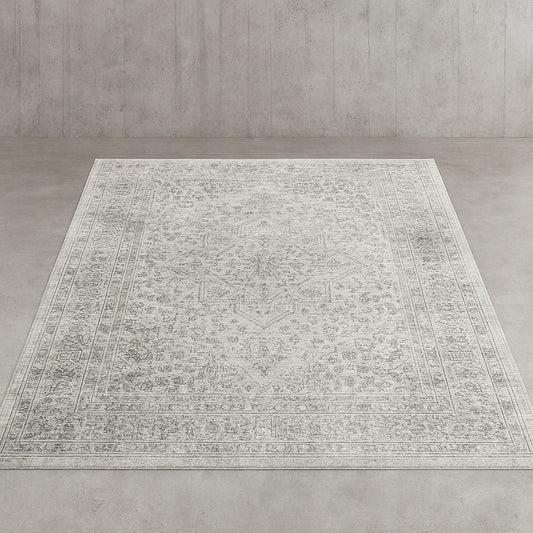 Barny Off White Sage Green Taupe 9 ft. x 12 ft. Area Rug