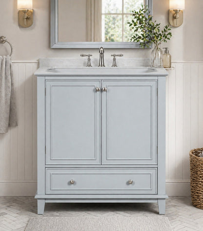 Virubi 30 in Modern Classic Bath Vanity Cabinet without Top in Green