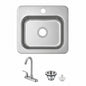 Glacier Bay 15 in Drop In Single Bowl 20 Gauge Stainless Steel Kitchen Sink with Faucet VT1515A1SHA1