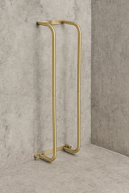 Bathroom Towel Storage Rack for Bathroom 2 Hooks Towel Racks Wall Mounted Towel Rack for Rolled Towels in Brushed Gold