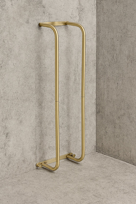 Bathroom Towel Storage Rack for Bathroom 2 Hooks Towel Racks Wall Mounted Towel Rack for Rolled Towels in Brushed Gold