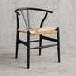 Amish Wood Rope Dining Room Chair in Black 29 Inch Tall Solid Elm Wood Accent Armchair EEI 7200 BLK
