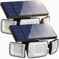 BIBIVIS 8W 1200 Lumen Black Integrated LED Motion Sensor Flood Light 270 3 Mode Wall Security Light for Patio Garage Porch