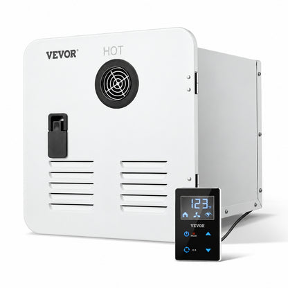 VEVOR RV Tankless Water Heater Instant Shower with 15 x 15 in White Door and Remote Controller 55000BTU Optimized Hot Water JRSFCRSQ15X1DWU9QV9