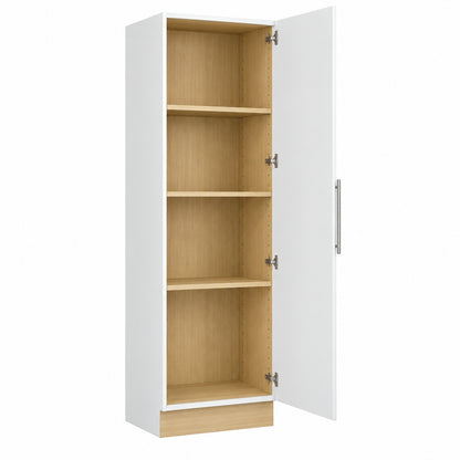 Hampton Bay Leyton 24 in W x 84 in H x 24 in D Ready To Assemble Plywood Slim Shaker Utility Pantry Cabinet in Alpine White SL UP2484