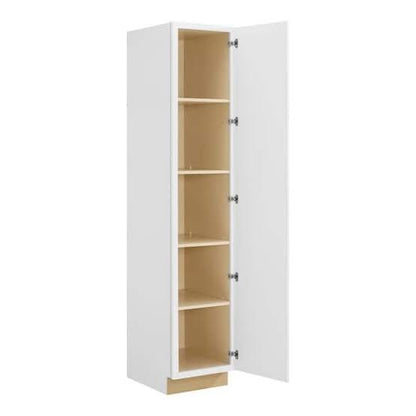 Hampton Bay Leyton 18 in W x 24 in D x 90 in H Ready To Assemble Plywood Slim Shaker Utility Pantry Kitchen Cabinet in Alpine White