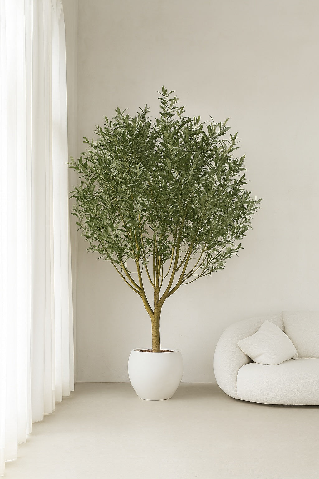 8ft Artificial Olive Tree Indoor Outdoor Faux Plant with UV Resistant in Black Planter for Home Office Decor GJPLSZGLS2 4
