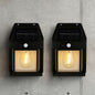 150 Lumen Motion Sensing LED Outdoor Solar Single Edison Bulb Wall or Fence Light in Matte Black 4 Pack SHL 972 4