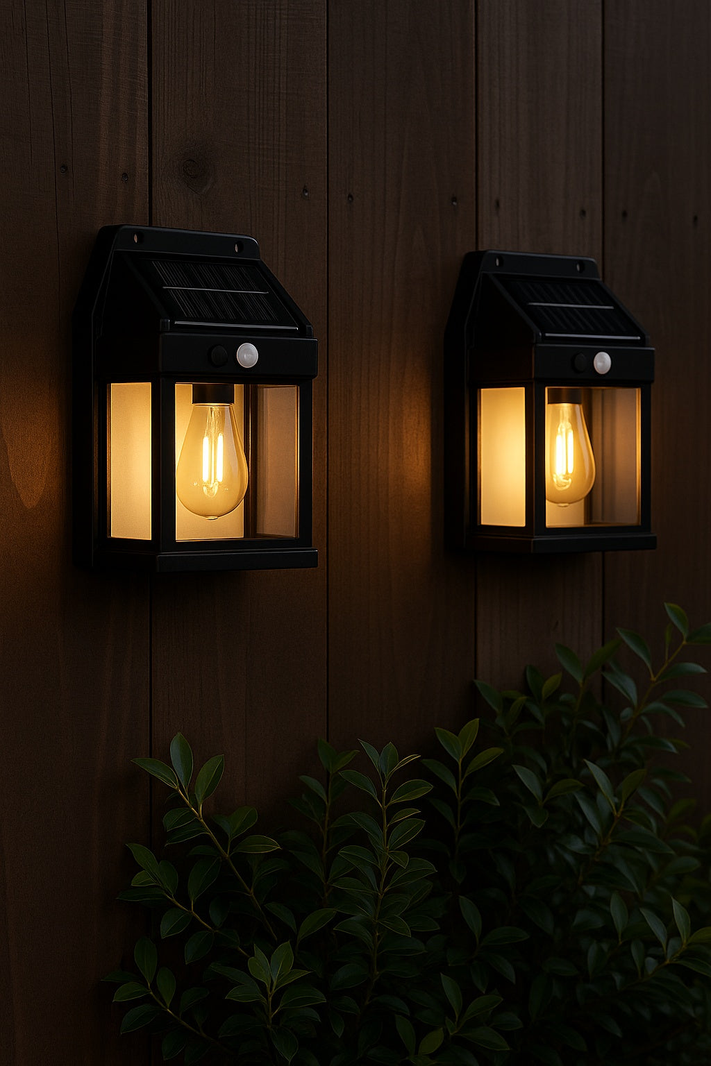 150 Lumen Motion Sensing LED Outdoor Solar Single Edison Bulb Wall or Fence Light in Matte Black 4 Pack SHL 972 4