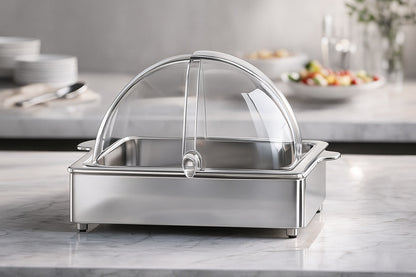 VEVOR Countertop Food Serving Display Container 1x1 Pan Stainless Steel Food Serving Buffet Condiment Dispenser Chafing Dishes