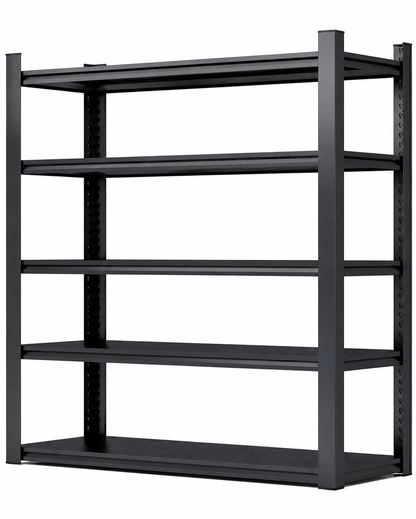 Otrayd 72 in H 5 Tier Metal Shelves 2000 lbs Heavy Duty Storage Shelve Adjustable Garage Shelf Industrial Shelving Unit Black