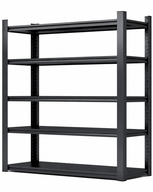 Otrayd 72 in H 5 Tier Metal Shelves 2000 lbs Heavy Duty Storage Shelve Adjustable Garage Shelf Industrial Shelving Unit Black