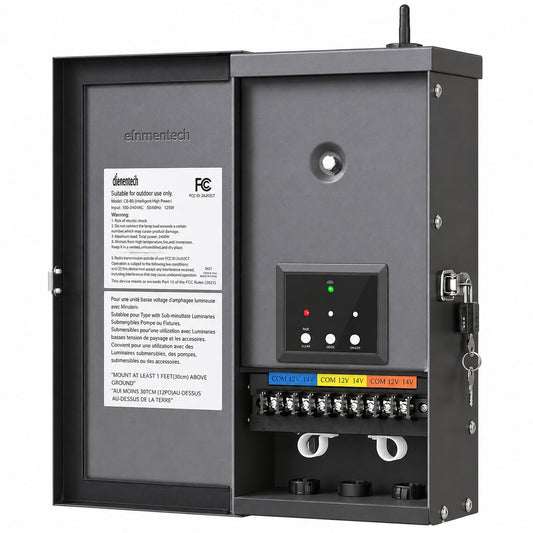 DEWENWILS 300 Wattage Wi Fi Low Voltage Metal Landscape Lighting Transformer with 3 Zones for Outdoor Lights FCC Listed HCLT05W