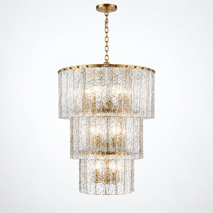 Glacier 12 light Modern Gold Tiered Chandelier with No Bulbs Included