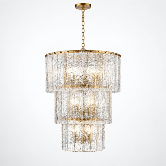 Glacier 12 light Modern Gold Tiered Chandelier with No Bulbs Included