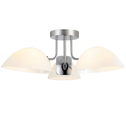 ZJVAIVE 23 62 in 3 Light Nickel Modern Semi Flush Mount Ceiling Light Fixture with Glass Shade for Kitchen Island