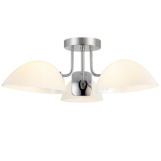 ZJVAIVE 23 62 in 3 Light Nickel Modern Semi Flush Mount Ceiling Light Fixture with Glass Shade for Kitchen Island