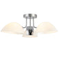 ZJVAIVE 23 62 in 3 Light Nickel Modern Semi Flush Mount Ceiling Light Fixture with Glass Shade for Kitchen Island