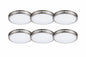 E Energetic Lighting 12 In Brushed Nickel Watt Selectable 5Cct Led Flush Mount Round Double Ring Dimmable Ceiling Light 6 Pack
