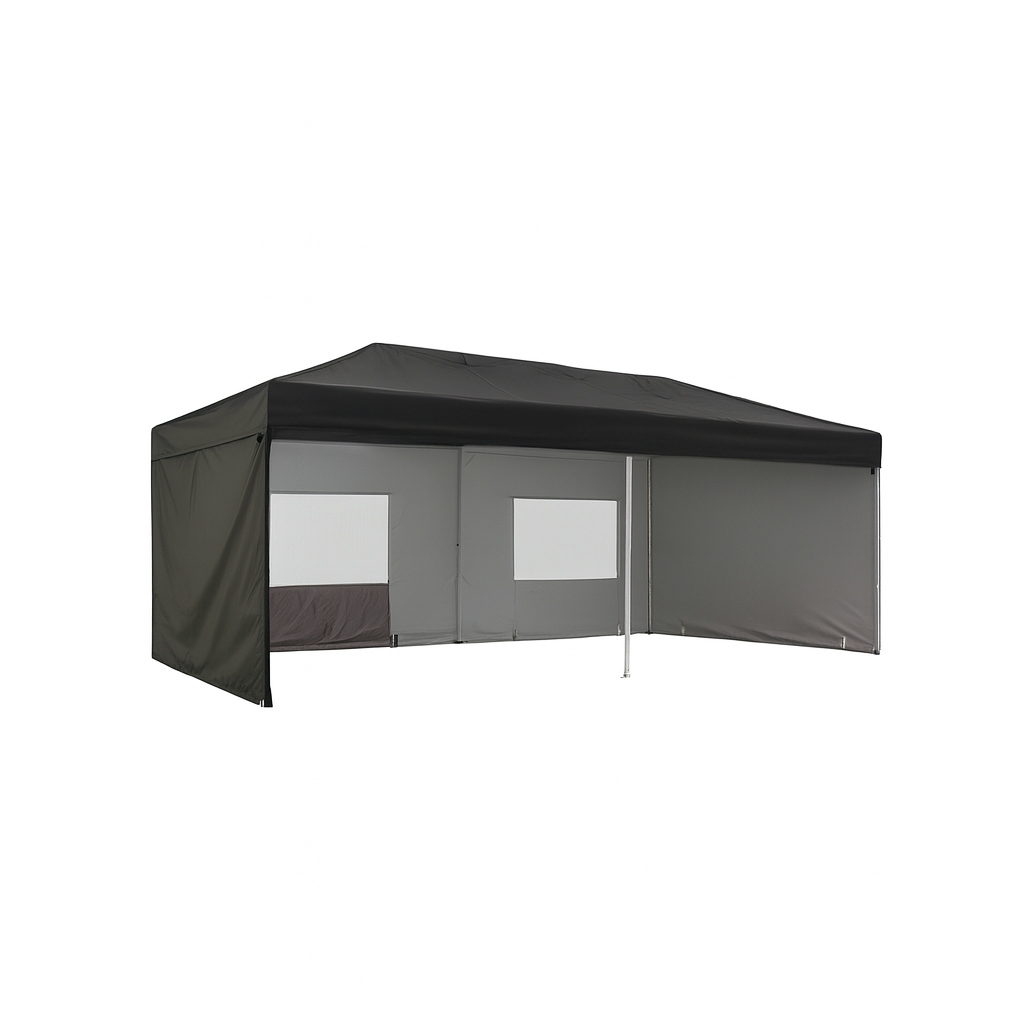 homfan 10 ft. x 20 ft. Pop Up Canopy with 4 Sidewalls Outdoor Canopy Tent with Portable Roller Bag-3 Adjustable Height