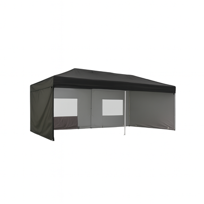 homfan 10 ft. x 20 ft. Pop Up Canopy with 4 Sidewalls Outdoor Canopy Tent with Portable Roller Bag-3 Adjustable Height