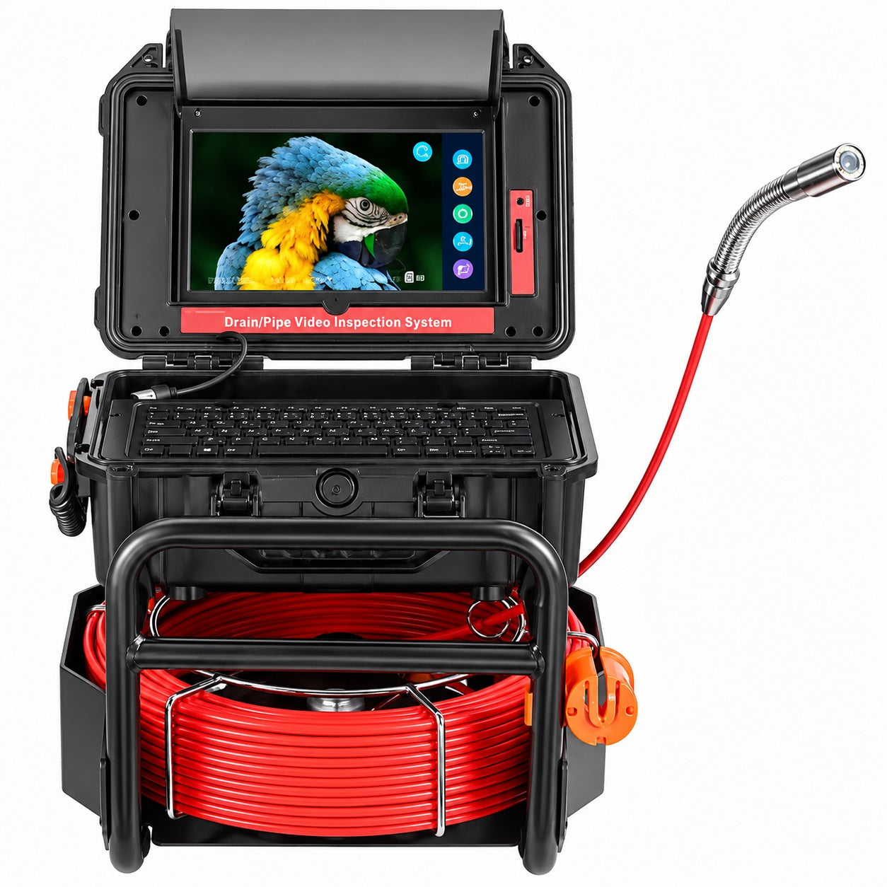 SKYSHALO Sewer Camera165 ft 50m Self Leveling Drain Camera with 10 1 in Touchscreen 512Hz Transmitter Sewer Camera