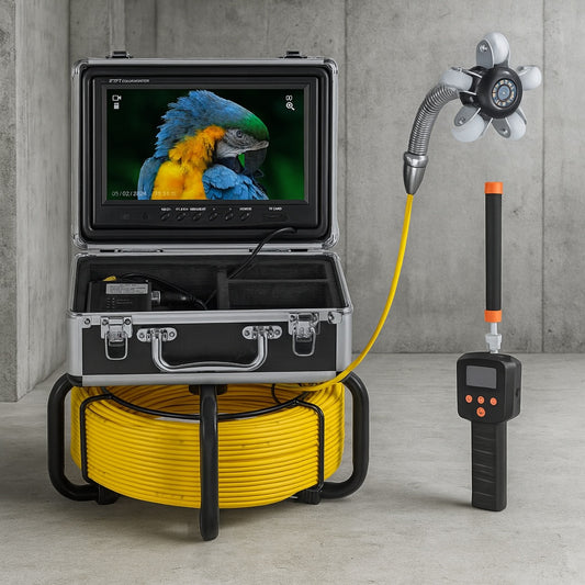 Sewer Camera with 512Hz Locator, 165 ft. /50 m, Self-Leveling Drain Inspection Camera with 9in. 36X Zoom Sewer Camera