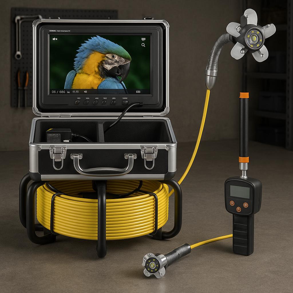 Sewer Camera with 512Hz Locator, 165 ft. /50 m, Self-Leveling Drain Inspection Camera with 9in. 36X Zoom Sewer Camera